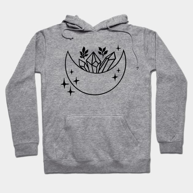 Flower Crystal Moon T-Shirt Hoodie by OgogoPrintStudio